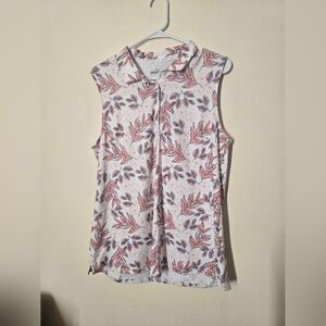 Puma Golf Pink and Purple Fitted Blouse with Peter Pan Collar